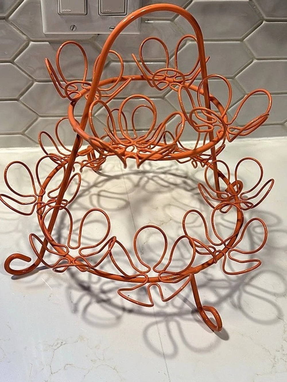 Vtg coral cupcake holder